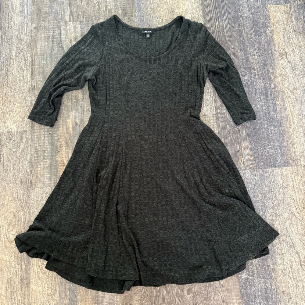 Torrid Dark Green Knit Skater Dress
